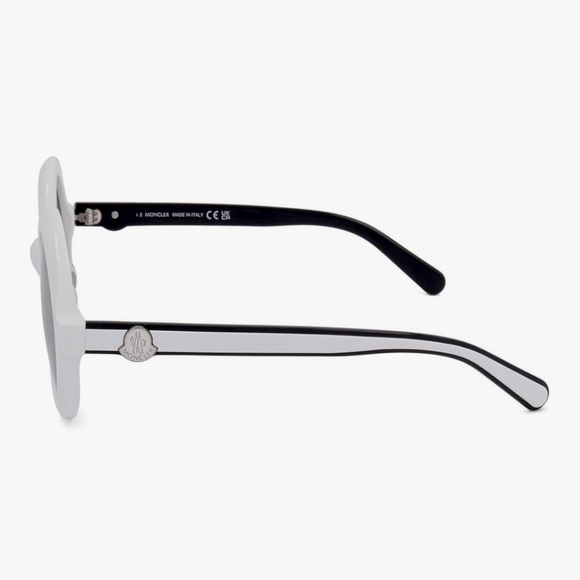 Moncler White Round Womens Sunglasses - Picture 3 of 5